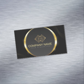 Carte De Visite Magnétique Professionnel Classic Elegant Black Gold