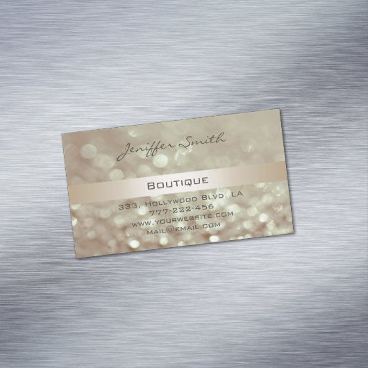 Carte De Visite Magnétique Professionnel glamour élégant moderne bokeh (In Situ)