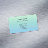 Carte De Visite Magnétique Professionnel Gradient Pale Green Blue (In Situ)