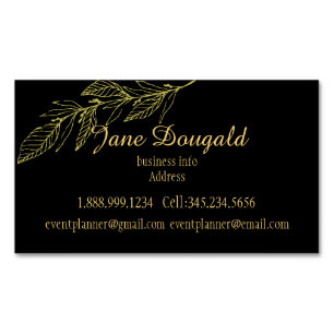 Carte De Visite Magnétique Professionnel mais élégant classique Black Gold Na