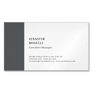 Carte De Visite Magnétique Professionnel minimaliste moderne gris blanc
