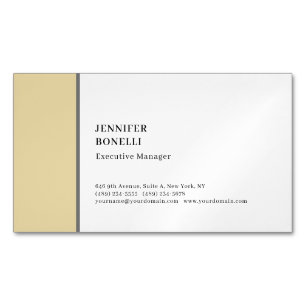 Carte De Visite Magnétique Professionnel minimaliste moderne gris blanc