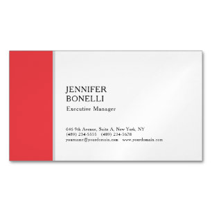 Carte De Visite Magnétique Professionnel minimaliste moderne rouge blanc