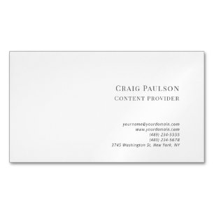 Carte De Visite Magnétique Professionnel Moderne Minimaliste Bleu Blanc