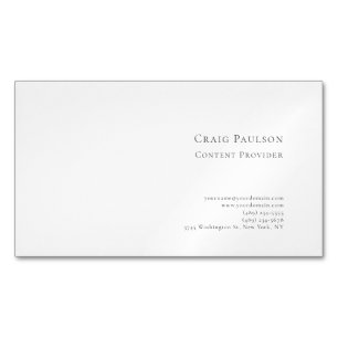 Carte De Visite Magnétique Professionnel Moderne Minimaliste Bleu Blanc
