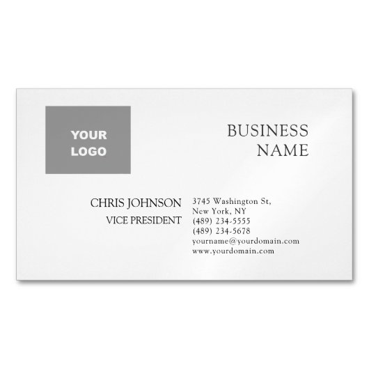 Carte De Visite Magnétique Professionnel Moderne Plain Simple (devant)