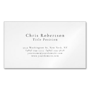 Carte De Visite Magnétique Professionnel Noir Blanc Moderne Simple