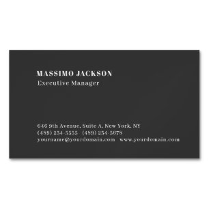 Carte De Visite Magnétique Professionnel plain minimaliste moderne noir
