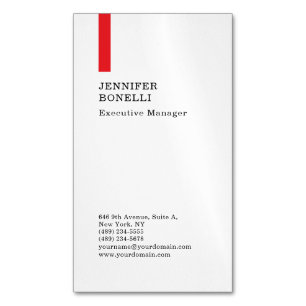 Carte De Visite Magnétique Professionnel simple minimaliste moderne rouge bla