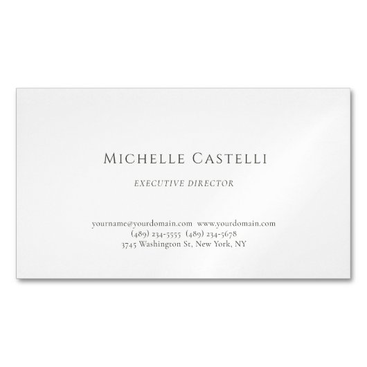 Carte De Visite Magnétique Professionnel Unique Classique (devant)