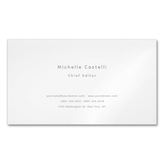 Carte De Visite Magnétique Professionnel Unique Classique Noir Blanc (devant)