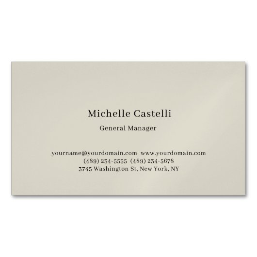 Carte De Visite Magnétique Professionnel Unique Classique Simple (devant)