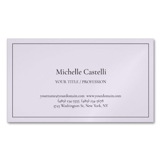 Carte De Visite Magnétique Professionnel Unique Classique Simple (devant)