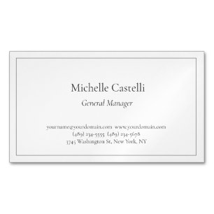 Carte De Visite Magnétique Professionnel Unique Classique Simple
