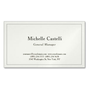 Carte De Visite Magnétique Professionnel Unique Classique Simple