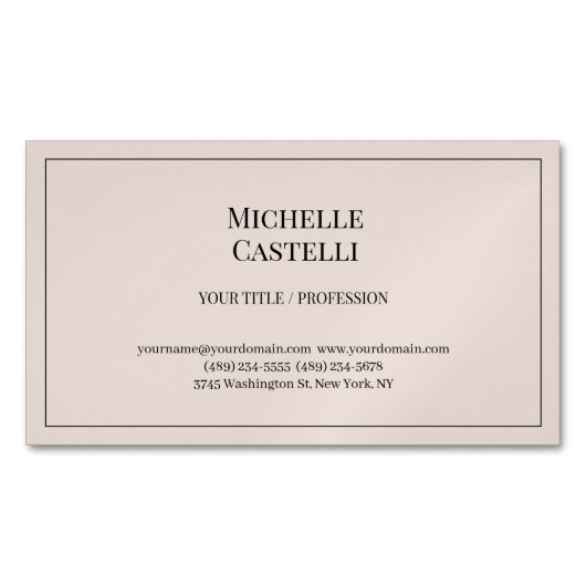Carte De Visite Magnétique Professionnel Unique Classique Simple (devant)