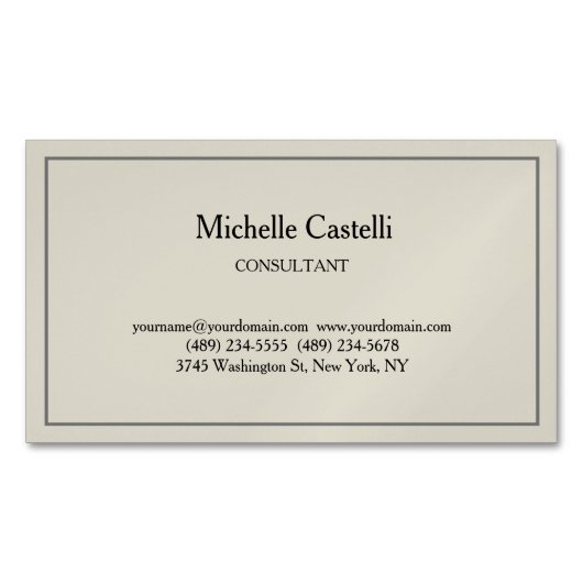 Carte De Visite Magnétique Professionnel Unique Classique Simple (devant)