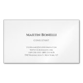 Carte De Visite Magnétique Professionnel Unique Classique Simple Blanc (devant)