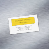 Carte De Visite Magnétique Professionnel Unique Classique Simple Jaune Blanc (In Situ)