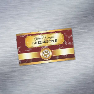 Carte De Visite Magnétique Promeneur de chiens et gardien d'animaux à emprein