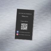 Carte De Visite Magnétique Qr code médias sociaux noir blanc (In Situ)