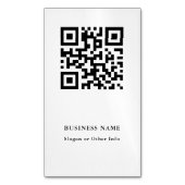 Carte De Visite Magnétique QR Code noir et blanc simple (devant Vertical)