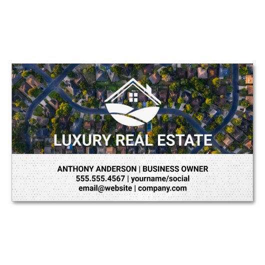 Carte De Visite Magnétique Quartier | Vue Oiseau (devant)