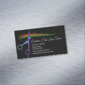 Carte De Visite Magnétique Rainbow Ciseaux Chic moderne Hair Styliste Salon (In Situ)