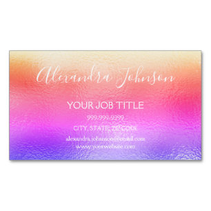 Carte De Visite Magnétique Rainbow Pastel Foil Business Professional
