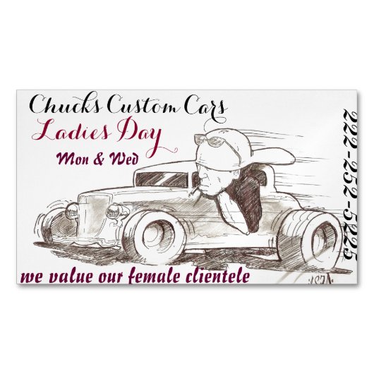 Carte De Visite Magnétique Rappel magnétique automatique des dames Day des (devant)