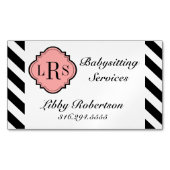 CARTE DE VISITE MAGNÉTIQUE RAYURES MAGNÉTIQUES CHICS DES AFFAIRES (devant)