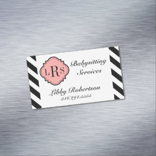 CARTE DE VISITE MAGNÉTIQUE RAYURES MAGNÉTIQUES CHICS DES AFFAIRES