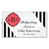 CARTE DE VISITE MAGNÉTIQUE RAYURES MAGNÉTIQUES CHICS DES AFFAIRES (devant)