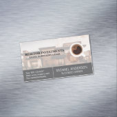 Carte De Visite Magnétique Real Estate Property | Cup of Coffee (In Situ)