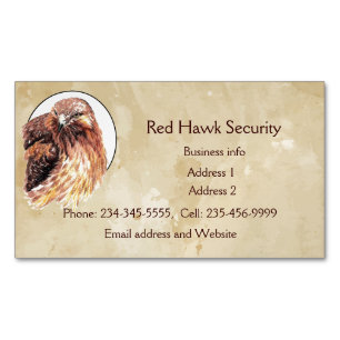 Carte De Visite Magnétique Red Hawk Custom Business Bird of Prey