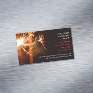 Carte De Visite Magnétique Red Sparklers Juillet 4 Boutique feux d'artifice
