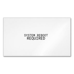 Carte De Visite Magnétique Redémarrage du système requis Minimaliste 