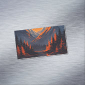 Carte De Visite Magnétique Reflet de coucher de soleil de montagne Ciel orang (In Situ)
