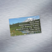 Carte De Visite Magnétique Réflexion du lac Rainier avec Fleurs sauvages (In Situ)