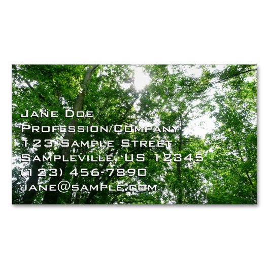 Carte De Visite Magnétique Regard sur les arbres d'été (devant)