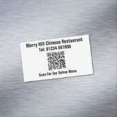 Carte De Visite Magnétique Restaurant en ligne Menu QR Code (In Situ)