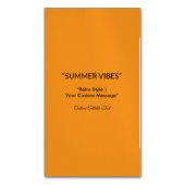 Carte De Visite Magnétique Retro Orange Texture – Summer Vibes Art (devant Vertical)
