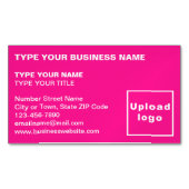 Carte de visite magnétique rose aligné gauche (devant)