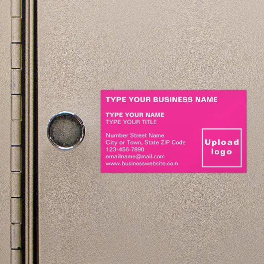 Carte de visite magnétique rose aligné gauche