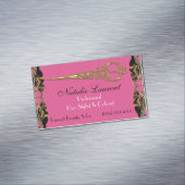 Carte De Visite Magnétique Rose baroque français de ciseaux professionnels (In Situ)