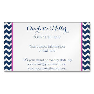 Carte de visite magnétique rose de Chevron de ble
