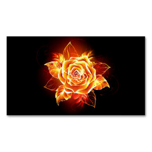 Carte De Visite Magnétique Rose de feu en fleurs