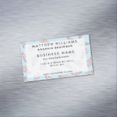 Carte De Visite Magnétique Rose et motif mignon bleu de baskets (In Situ)