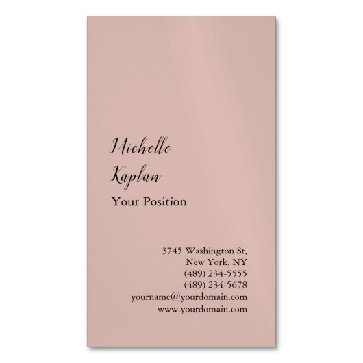 Carte De Visite Magnétique Rose Gold Modern Professional Exclusive (devant Vertical)