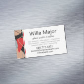 Carte De Visite Magnétique Rouge dramatique, noir, beige Écrivains Abstraits (In Situ)